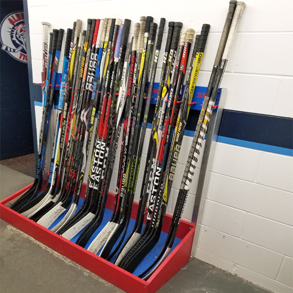 Holds 18 Sticks Made in Canada Sticks Arena Home Stick Check Hockey Stick Rack 